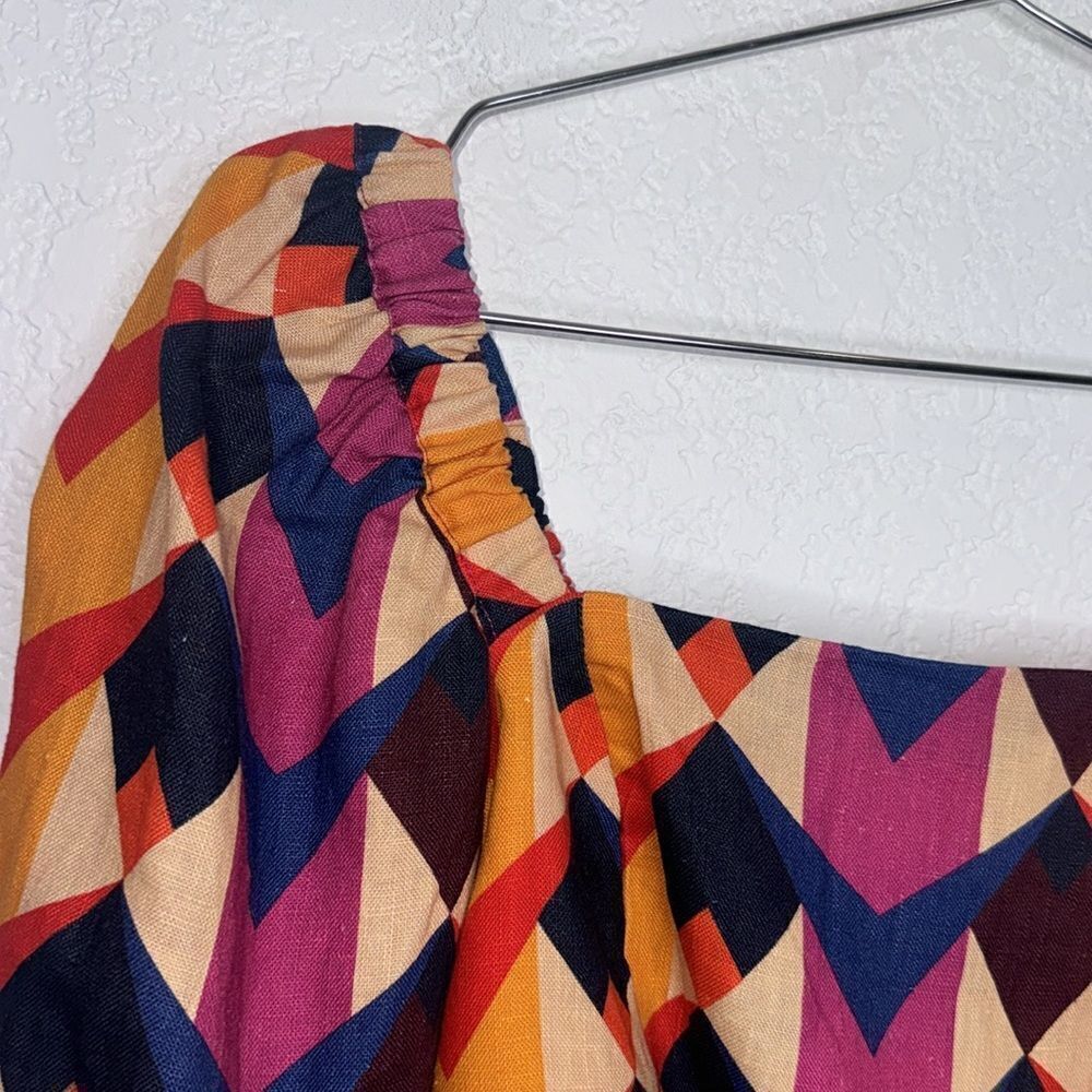 NWT Farm Rio Lindeza Grafica Linen Crop Top In Multi Small - Picture 4 of 13